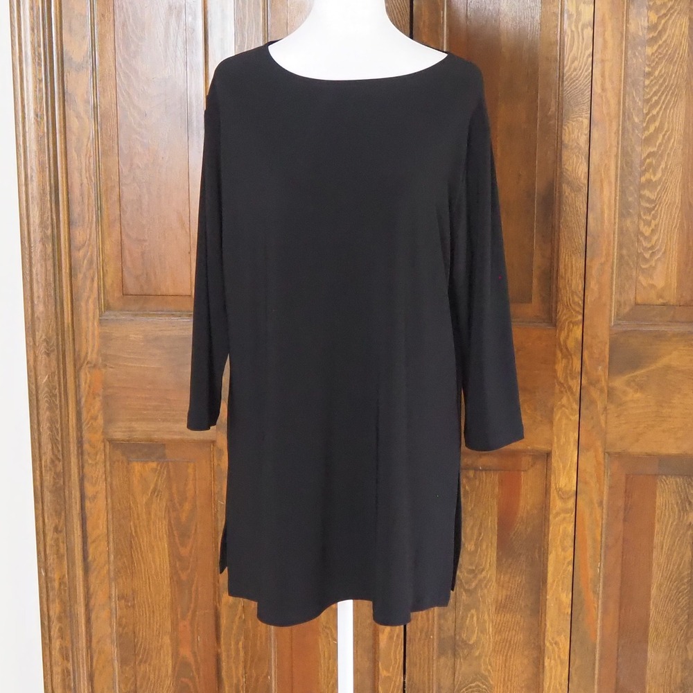 Sympli 3/4 Sleeve Split Hem Tunic Top Women's Sz 14 Stretch Casual Capsule